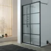 Lavabo Walk-in brusevæg, 90x200 cm, klart glas/mat sort