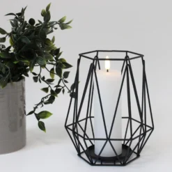 LED bloklys med flammeeffekt, hvid, 15 cm, fjernbetjening og timer - Ægte stearin, Ø5 cm