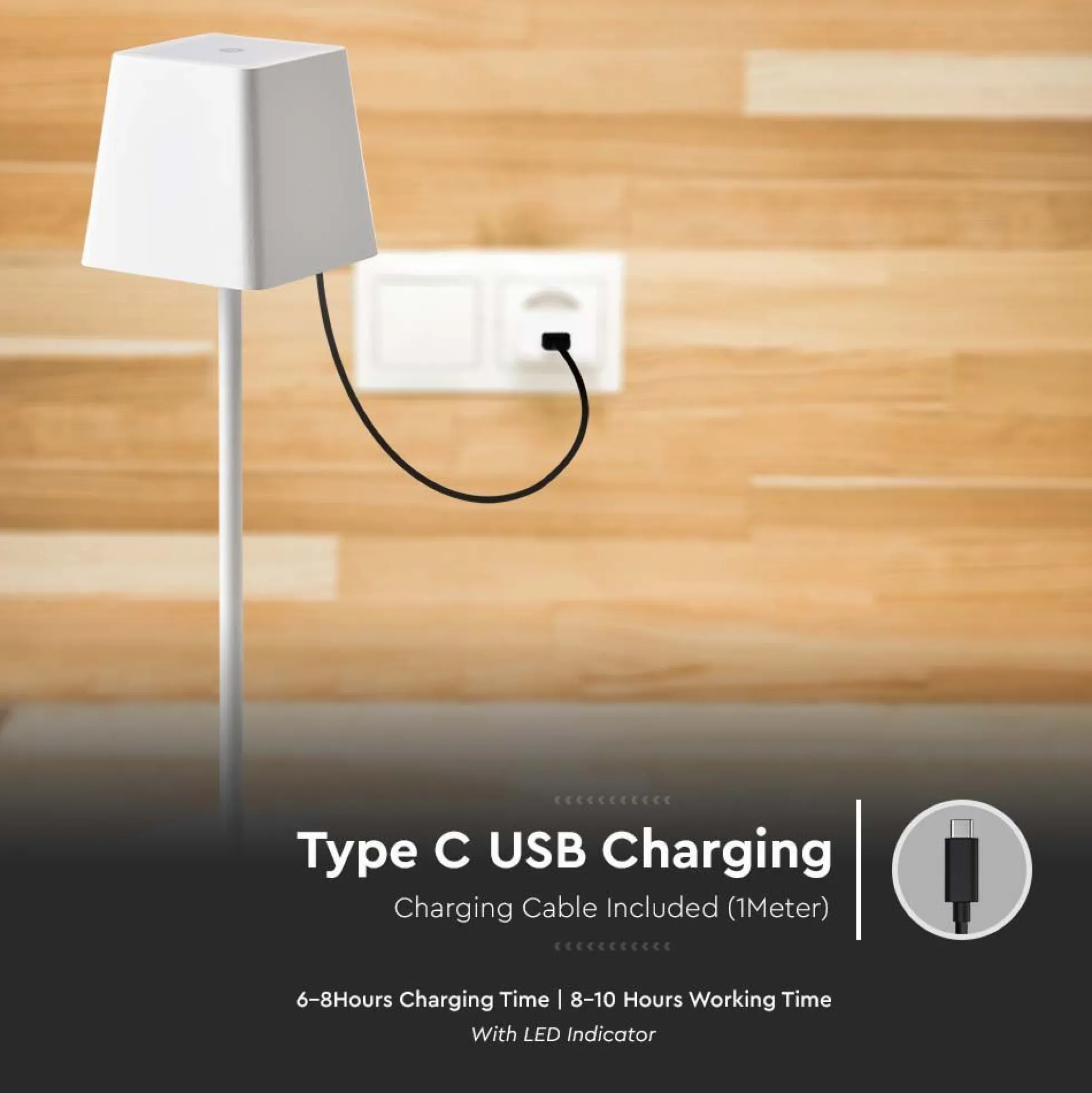 LED bordlampe, 2W, 3000K, hvid, husdesign