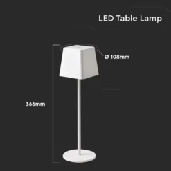 LED bordlampe, 2W, 3000K, hvid, husdesign