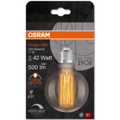 1906 LED gl95 smo straight fil ul tynd 11W/818 E27 dim