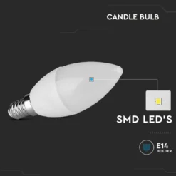 LED Kertepære E14, 4,5W, 3000K, 470lm, RA80 - V-TAC