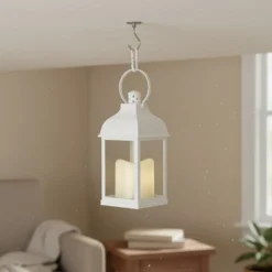 LED lanterne, firkantet, hvid, batteri, IP54, 2700K - Dæmpbar: Nej