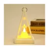 LED lanterne, trekantet, hvid, batteri, IP54 indendørs/udendørs, 2700K
