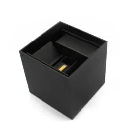 LEDlife Cubic firkantet udendørs væglampe, 6W, 450 lumen, IP65, sort, inkl. lyskilde
