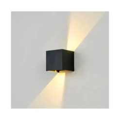 LEDlife Cubic firkantet udendørs væglampe, 6W, 450 lumen, IP65, sort, inkl. lyskilde