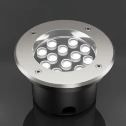 LEDlife nedgravningsspot, 12W, rund, rustfrit stål, 24V AC/DC, ikke dæmpbar, neutral kulør