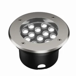 LEDlife nedgravningsspot, 12W, rund, rustfrit stål, 24V AC/DC, ikke dæmpbar, neutral kulør