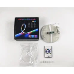 LEDlife RGBIC Neon Flex komplet sæt, Bluetooth app og fjernbetjening, inkl. montage og USB, 3W, 5V - 250 cm