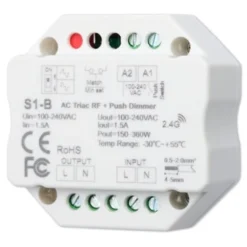 LEDlife rWave indbygningsdæmper - RF, push-dim, 200W LED dæmper, til indbygning, 230V
