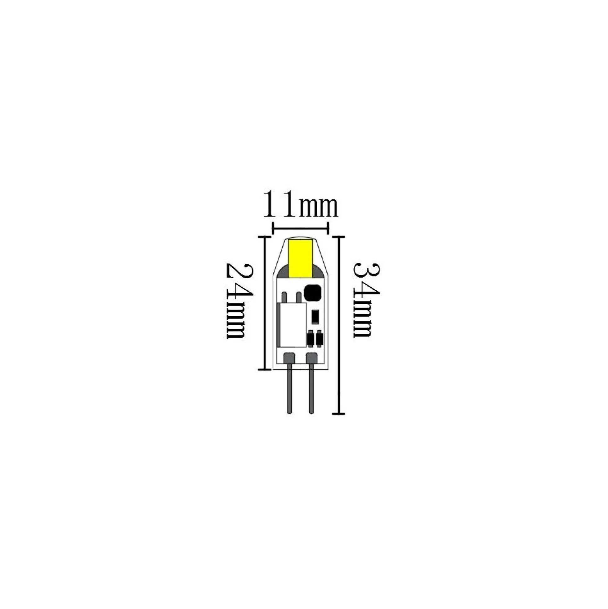 LEDlife SILI1.1 G4 LED pære, 1,1W, 12V AC/DC, 3000K, 120 lumens, 34 x Ø11 mm