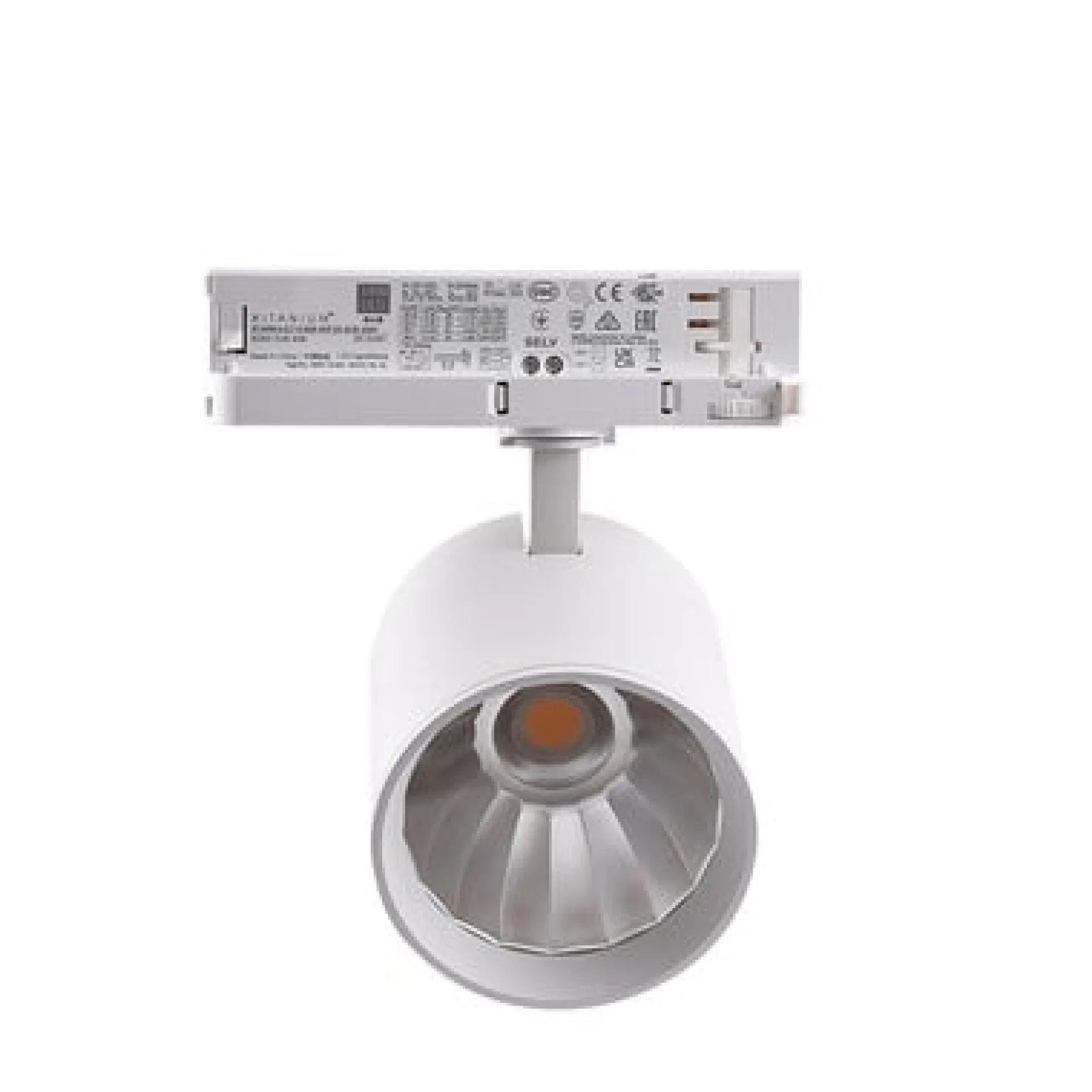 LEDlife 30W hvid skinnespot, 3-faset, 175 lm/W, RA 90, 38 grader, dæmpbar