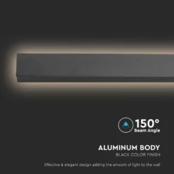 LED lineær væglampe, 20W, 101cm, IP65, 4000K, antracit - Kulør : Neutral