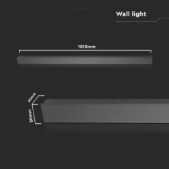 LED lineær væglampe, 20W, 101cm, IP65, 4000K, antracit - Kulør : Neutral