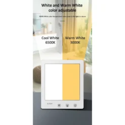 LED lysterapi lampe med timer, 10W, 10.000 LUX, flicker free, USB, hvid