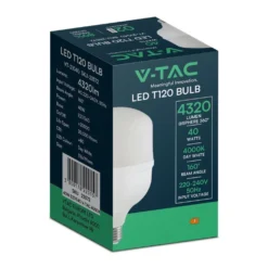 LED pære T120, 40W, E27 fatning, 4320 lumen, 4000K, IP20, F