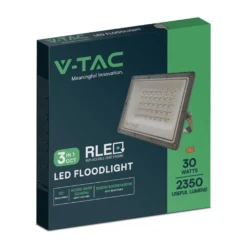 LED projektør, 30W, CCT, 2350 lm, RA80, IP65, 230V, grå - V-Tac