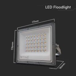 LED projektør, 30W, CCT, 2350 lm, RA80, IP65, 230V, grå - V-Tac