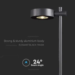 LED pullertlampe 7W, sort hus, IP65, 520lm, RA90, udendørslampe