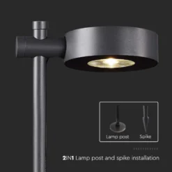 LED pullertlampe 7W, sort hus, IP65, 520lm, RA90, udendørslampe