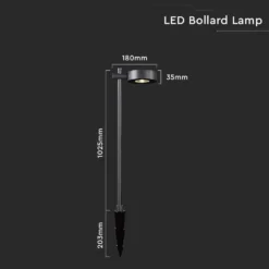 LED pullertlampe 7W, sort hus, IP65, 520lm, RA90, udendørslampe