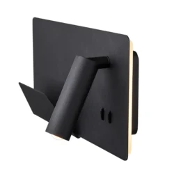LED sengelampe med USB-stik og telefonholder, sort, 3000K - SLV Somnila