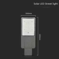 LED Solcelle Gadelampe, 6500K, 3.2V, 50Ah LiFePO4 batteri, IP65 vejrbeskyttet