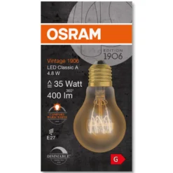 1906 LED std gu spiral fil ul tynd 4,8W/822 E27 dim