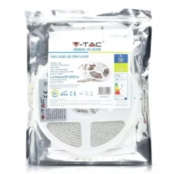 LED strip, 5 meter, 7,2W/m, 12V DC, IP65, 120 LED pr. meter - V-Tac