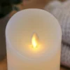 LED XL Bloklys, 30 cm, med flammeeffekt og fjernbetjening, hvid