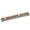 Legrand gaffelsløjfeskinne, 2-polet, 1 række, 12 (6) gafler L1+N, L2+N, L3+N
