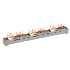 Legrand gaffelsløjfeskinne, 4-polet, 10mm², til 3 komponenter, 21,4 cm længde