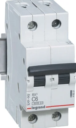 Legrand RX3 – Automatsikring, C 16A, 230/400Vac, 2P, 6kA, 2 modul