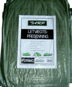 Letvægt presenning, grøn polyethylen, 8 x 12 meter