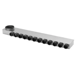 Lindab indomo fordelerboks MLU 160, Ø63 mm, 12 afgange, 1293 mm længde, 183 mm bredde, 88 mm højde