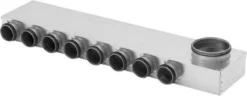 Lindab indomo fordelerboks MRU 160, Ø63 mm, 10 afgange, 1173 mm længde, 183 mm bredde, 88 mm højde