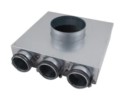 Lindab indomo vægboks PVCU Ø125 mm, 2 kanaler, til rør LFPE 63/SR 63