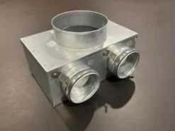 Lindab indomo vægboks PVWU 100, Ø63 mm, 2 tilslutninger