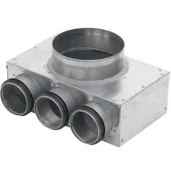 Lindab indomo vægboks PVWU 125, Ø63 mm, 3 tilslutninger, galvaniseret stål