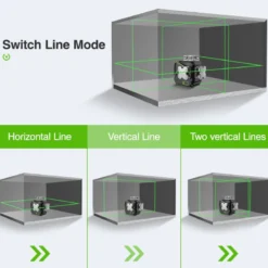 Linjelaser Elma Laser X360-3, grøn, 45m rækkevidde, ±3mm@10m nøjagtighed