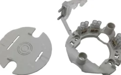 LK – Clips-roset Ø80 med 3 dobbelte klemmer (uden jord)