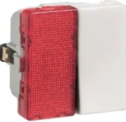LK FUGA® – Afbryder 1-polet med rød LED halvmodul lampe (til f.eks. ledelys), 1 modul