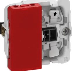 LK FUGA® – Afbryder 1-polet med rød LED halvmodul lampe (til f.eks. ledelys), 1 modul