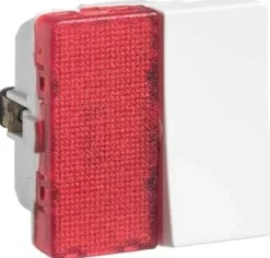 LK FUGA® – Afbryder 1-polet med rød LED halvmodul lampe (til f.eks. ledelys), 1 modul