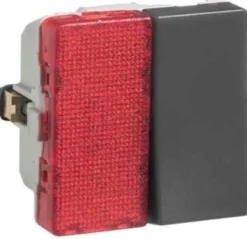 LK FUGA® – Afbryder 1-polet med rød LED halvmodul lampe (til f.eks. ledelys), 1 modul
