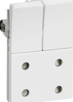 LK FUGA®, Dobbelt stikkontakt uden jord og med 1-polede afbrydere, 1½ modul – Lauritz Knudsen