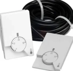 LK FUGA® – Gulvvarmetermostat med natsænkning og gulvføler, 230Vac / 50Hz, 1½ modul