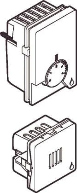 LK FUGA® – Hygrostat med seperat fugtsensor, 230Vac / 50Hz, 1½ modul (føleren er 1 modul)