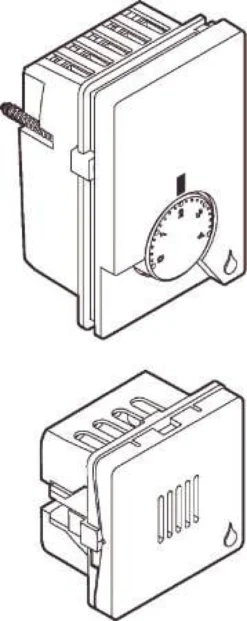 LK FUGA® – Hygrostat med seperat fugtsensor, 230Vac / 50Hz, 1½ modul (føleren er 1 modul)