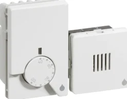 LK FUGA® – Hygrostat med seperat fugtsensor, 230Vac / 50Hz, 1½ modul (føleren er 1 modul)